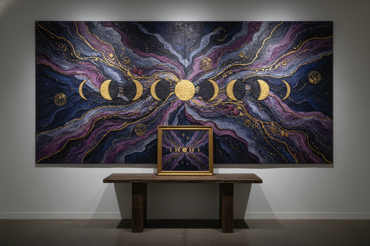 keep the picture and also have a table with a smaller picture just like that one on it.