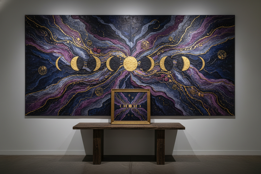 keep the picture and also have a table with a smaller picture just like that one on it.