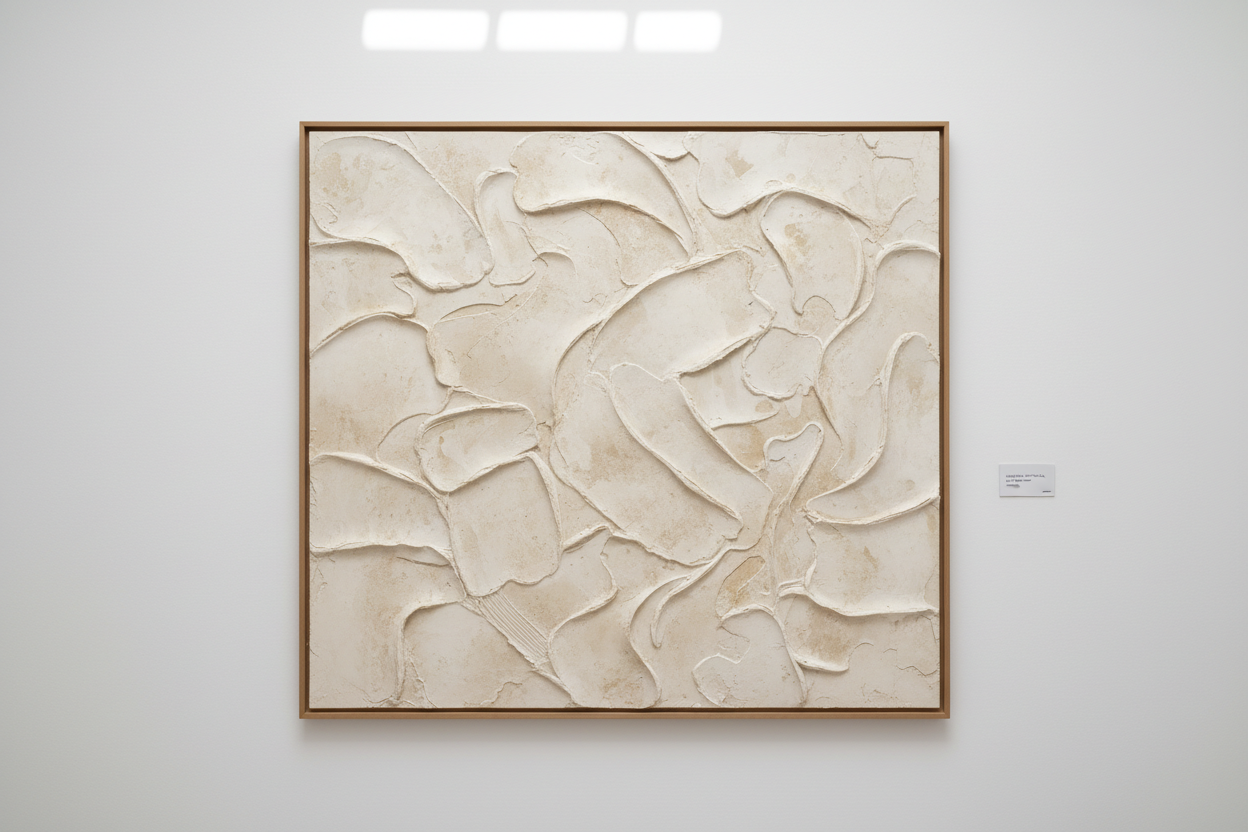 textured wall art cream color