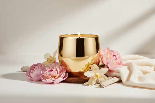 This is from my warm and elegant collect, the jar is a shiny gold, the fragrance is peony, cashmere musk, vanilla orchid, soft woods and the fragrant name is Cashmere Bloom